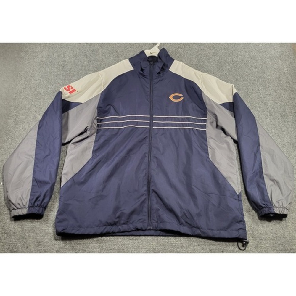 Chicago Bears Jacket Mens L Color Block Sports Illustrated SI Windbreaker VTG
